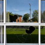 Broken Window Glass Repairs 2 Broken residential window glass requiring repair at a Sydney home
