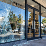 Damaged shopfront glass replacement completed for a Sydney business