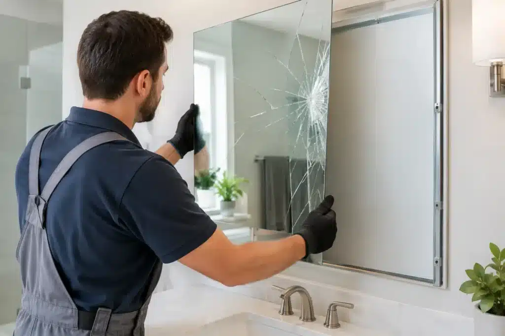 Replace a Cracked Bathroom Mirror Safely